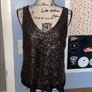 One Clothing-Women’s Black Gold Sequined Top!